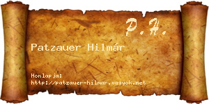 Patzauer Hilmár névjegykártya
